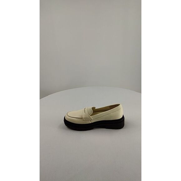 Quince Shoes - Quince Women Italian Leather Lug Sole Loafer Bone 6